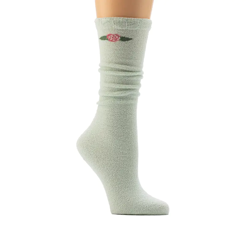 Chaussettes Cosy Home en côtes pour femmes avec trépointe festonnée