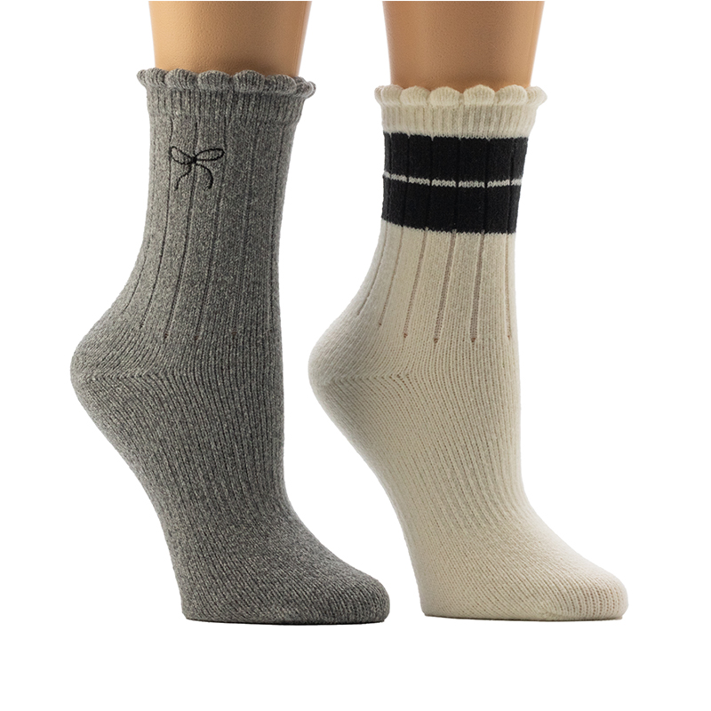 Chaussettes confortables à jambe côtelée 4x2 pour femmes