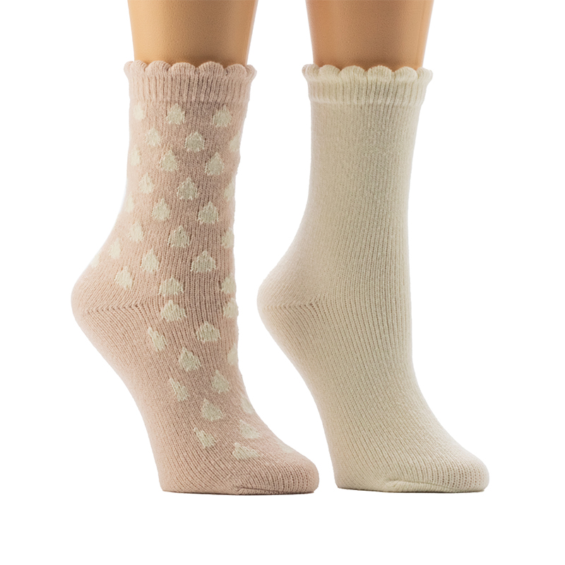 Chaussettes confortables à trépointe festonnée pour femmes