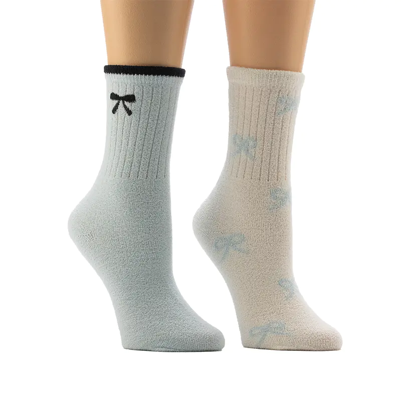 Chaussettes Cosy Home à motif floral en forme de nœud pour femme