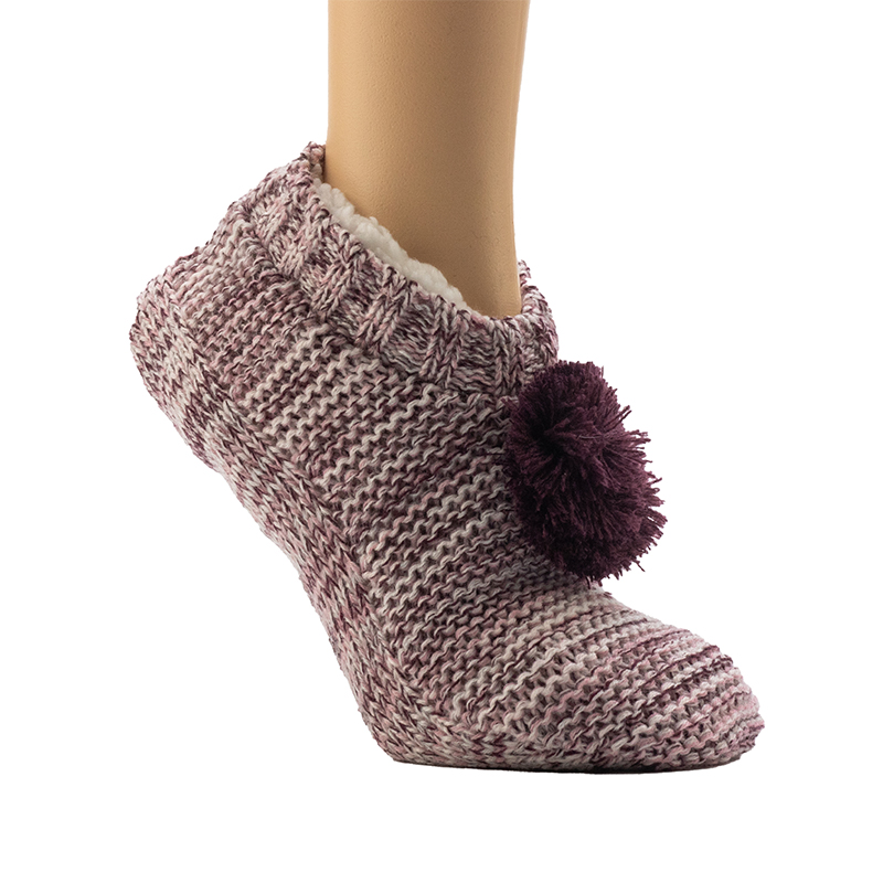 Chaussettes de maison ajustées à câble Roving 3 couleurs Spacedye pour femmes