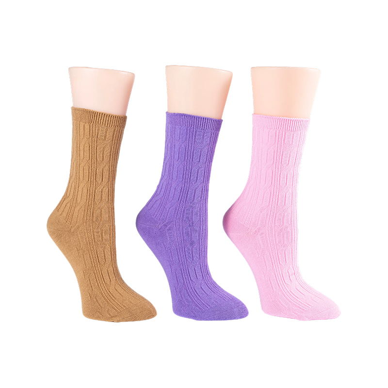 Chaussettes en tricot torsadé pour femmes
