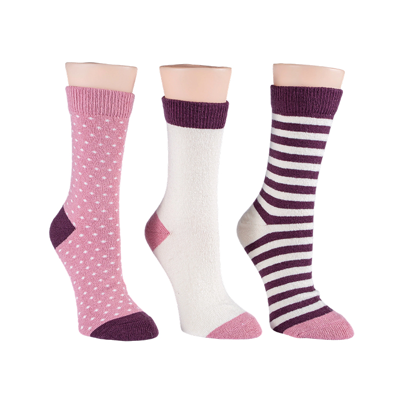 Chaussettes à rayures en laine pour dames