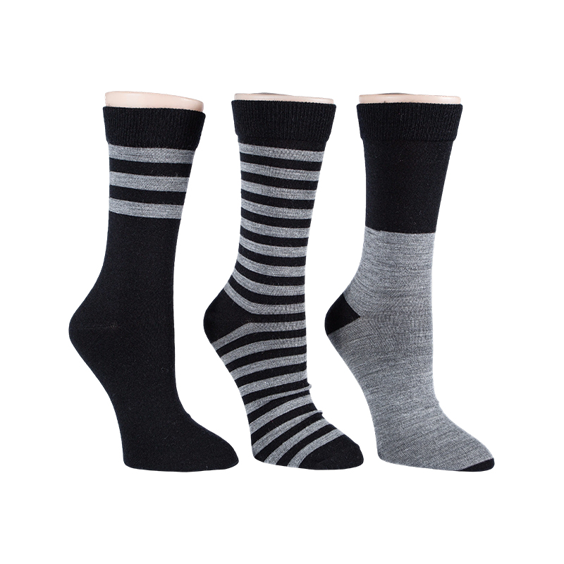 Chaussettes à rayures en laine pour hommes